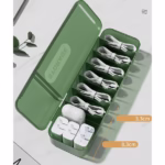 Cutie Organizatoare pentru Cabluri, Flippy, din Plastic, 28 x 9 x 6 cm, Verde - imagine 3