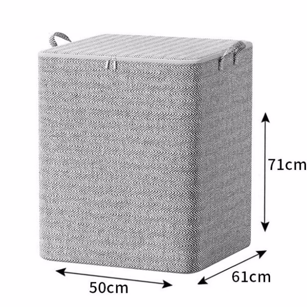 Cutie de Depozitare cu Fermoar, Flippy, Pliabila, Maner Ranforsat, Fermoar Rezistent, pentru Haine, Paturi, Plapumi, Perne, Lenjerii de Pat, Jucarii, 61x50x71 cm, 210 Litri, Gri - imagine 3