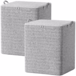Cutie de Depozitare cu Fermoar, Flippy, Pliabila, Maner Ranforsat, Fermoar Rezistent, pentru Haine, Paturi, Plapumi, Perne, Lenjerii de Pat, Jucarii, 61x50x71 cm, 210 Litri, Gri - imagine 7
