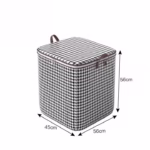 Cutie de Depozitare cu Fermoar, Flippy, Pliabila, Maner Ranforsat, Fermoar Rezistent, pentru Haine, Paturi, Plapumi, Perne, Lenjerii de Pat, Jucarii, 56x45x56 cm, 140 Litri, in Carouri, Alb-Negru - imagine 2
