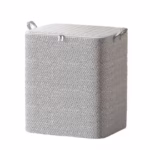Cutie de Depozitare cu Fermoar, Flippy, Pliabila, Maner Ranforsat, Fermoar Rezistent, pentru Haine, Paturi, Plapumi, Perne, Lenjerii de Pat, Jucarii, 61x50x71 cm, 210 Litri, Gri