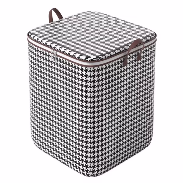 cutie-de-depozitare-cu-fermoar-flippy-pliabila-maner-ranforsat-fermoar-rezistent-pentru-haine-paturi-main-67924d7b1e2eb Cutie de Depozitare cu Fermoar, Flippy, Pliabila, Maner Ranforsat, Fermoar Rezistent, pentru Haine, Paturi, Plapumi, Perne, Lenjerii de Pat, Jucarii, 50x50x70 cm, 180 Litri, in Carouri, Alb-Negru - imagine 1