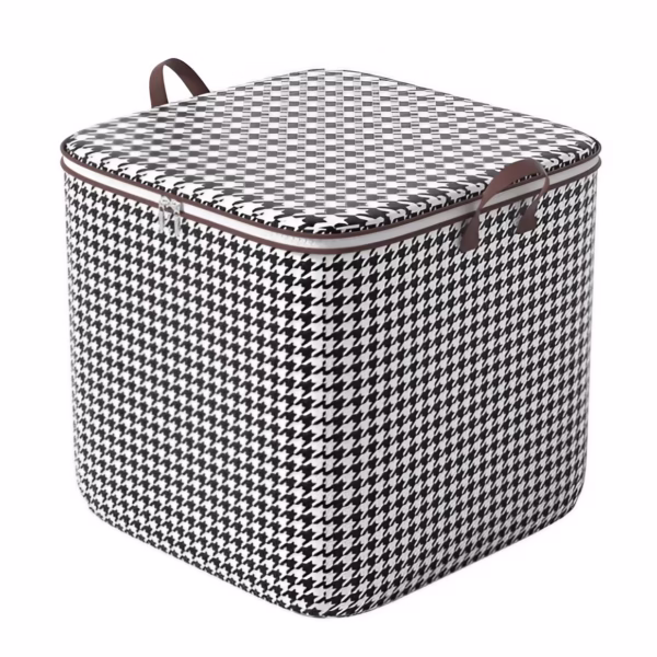 cutie-de-depozitare-cu-fermoar-flippy-pliabila-maner-ranforsat-fermoar-rezistent-pentru-haine-paturi-main-67924d814c52a Cutie de Depozitare cu Fermoar, Flippy, Pliabila, Maner Ranforsat, Fermoar Rezistent, pentru Haine, Paturi, Plapumi, Perne, Lenjerii de Pat, Jucarii, 40x50x50 cm, 100 Litri, in Carouri, Alb-Negru - imagine 1