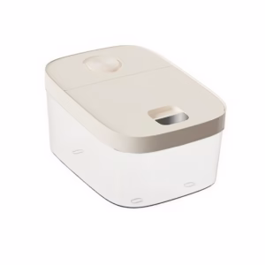 Cutie de Depozitare Flippy, de Uz Casnic, Rezistentă la Insecte și la Umiditate, Rezervor Sigilat pentru Depozitare Alimentară, Capacitate 10 kg, 37x26x19.5 cm, Alb