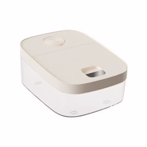 Cutie de Depozitare Flippy, de Uz Casnic, Rezistentă la Insecte și la Umiditate, Rezervor Sigilat pentru Depozitare Alimentară, Capacitate 6 kg, 37 x 26 x 14.5cm, Alb