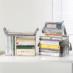 Cutie de Depozitare, Flippy, din PVC+Textil, Rezistenta la Apa, Geanta pentru Carti, 23x17x28 cm, Transparent-Alb - imagine 4