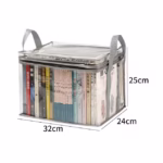 Cutie de Depozitare, Flippy, din PVC + Textil, Rezistenta la Apa, Geanta pentru Carti, 32x24x25 cm, Transparent-Alb - imagine 7