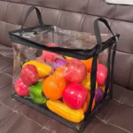 Cutie de Depozitare, Flippy, din PVC + Textil, Rezistenta la Apa, Geanta pentru Carti, 38x24x32 cm, Transparent-Negru - imagine 2