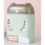 Cutie de Depozitare, Flippy, Montare Perete, Adeziv, Fara Perfoare, din ABS, Model Urs, 18 x 11 x 25 cm, Verde - imagine 5