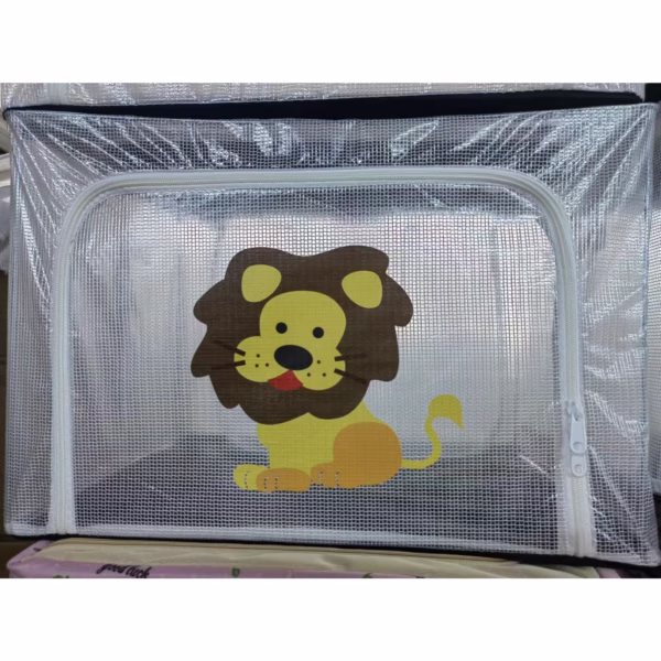 Cutie de Depozitare, Flippy, pentru Camera Copiilor, 100L, din PVC, Model Leu, 60 x 42 x 40 cm, Transparent - imagine 2