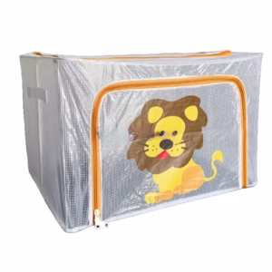 Cutie de Depozitare, Flippy, pentru Camera Copiilor, 100L, din PVC, Model Leu, 60 x 42 x 40 cm, Transparent
