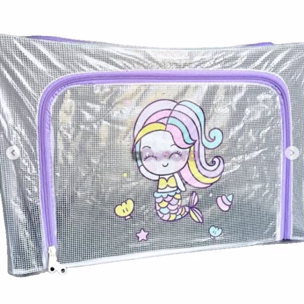 Cutie de Depozitare, Flippy, pentru Camera Copiilor, 100L, din PVC, Model Sirena, 60 x 42 x 40 cm, Transparent - imagine 1