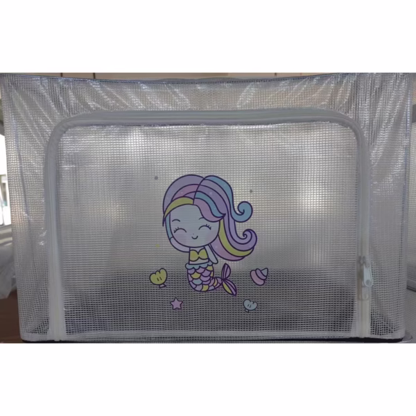 Cutie de Depozitare, Flippy, pentru Camera Copiilor, 66L, din PVC, Model Sirena, 50 x 40 x 33 cm, Transparent - imagine 2