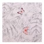 Cutie Depozitare, Flippy, 66L, din Material Textil, 50 x 40 x 33 cm, pentru Haine si Lenjerii, Model Fluturasi, Bej - imagine 3