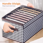 Cutie De Depozitare, Flippy, Pentru Haine, Lenjerie, Sosete Si Sutiene, Material Textil, 7 Compartimente, 44x30x20 cm, Culoare Alb-Negru - imagine 9
