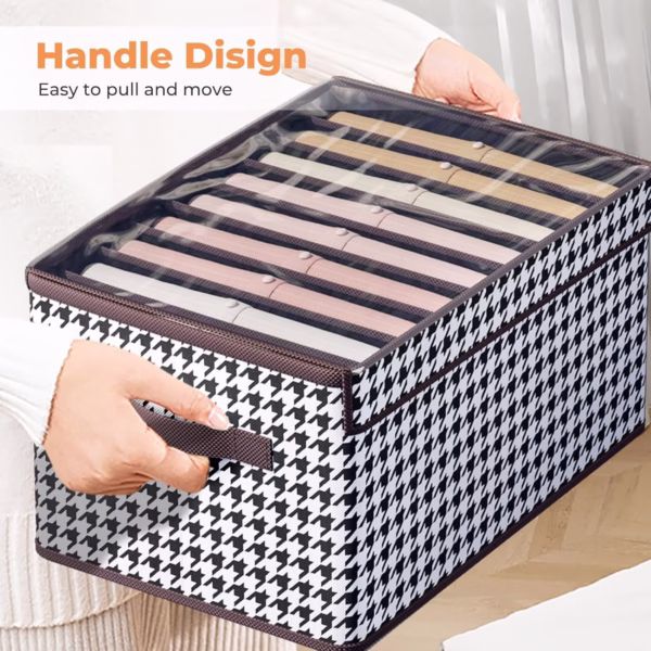 Cutie De Depozitare, Flippy, Pentru Haine, Lenjerie, Sosete Si Sutiene, Material Textil, 9 Compartimente, 44x30x20 cm, Culoare Alb-Negru - imagine 11