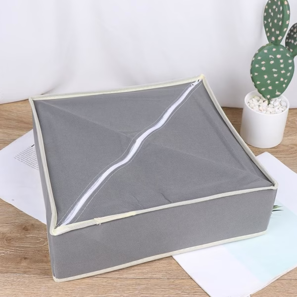 Cutie De Depozitare, Flippy, Pentru Lenjerie, Sosete Si Sutiene, Material Textil, 24 Compartimente, 32 x 32 x 10 cm, Culoare Gri - imagine 3
