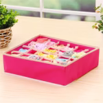 Cutie De Depozitare, Flippy, Pentru Lenjerie, Sosete Si Sutiene, Material Textil, 24 Compartimente, 32 x 32 x 10 cm, Culoare Roz - imagine 5