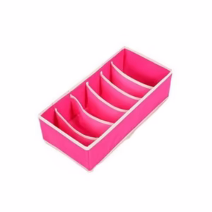 Cutie De Depozitare, Flippy, Pentru Lenjerie, Sosete Si Sutiene, Material Textil, 6 Compartimente, 32 x 16 x 10 cm, Culoare Roz