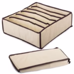 Cutie De Depozitare, Flippy, Pentru Lenjerie, Sosete Si Sutiene, Material Textil, 7 Compartimente, 32 x 32 x 10 cm, Culoare Bej - imagine 7