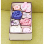 Cutie De Depozitare, Flippy, Pentru Lenjerie, Sosete Si Sutiene, Material Textil, 8 Compartimente, 32 x 16 x 10 cm, Culoare Bej - imagine 2