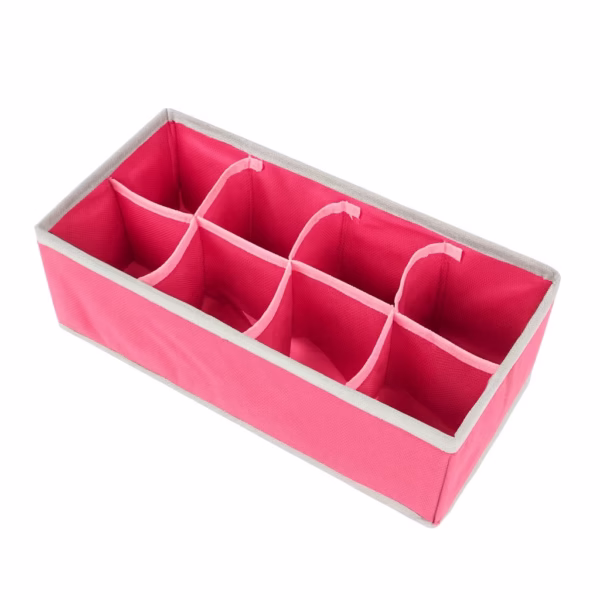 Cutie De Depozitare, Flippy, Pentru Lenjerie, Sosete Si Sutiene, Material Textil, 8 Compartimente, 32 x 16 x 10 cm, Culoare Roz - imagine 5