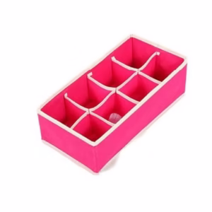 Cutie De Depozitare, Flippy, Pentru Lenjerie, Sosete Si Sutiene, Material Textil, 8 Compartimente, 32 x 16 x 10 cm, Culoare Roz