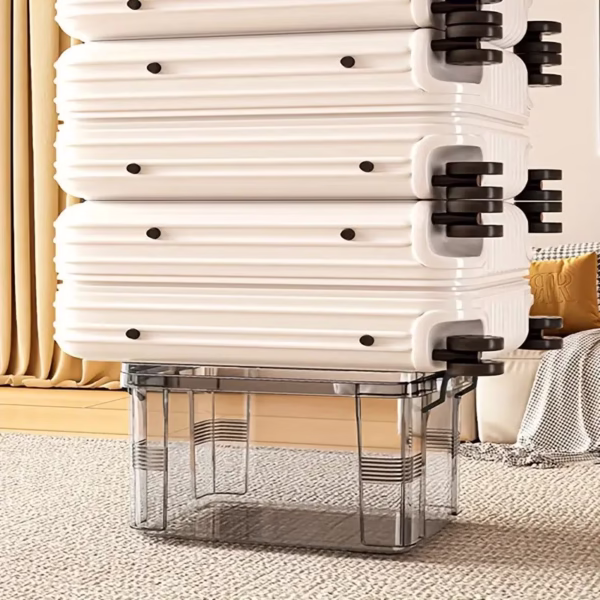 Cutie De Depozitare, Flippy, Tip Valiza, pentru Alimente, Jucarii, Accesorii, Transparent-Gri, Marime L, 38.5x27.5x22 cm - imagine 3