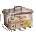 Cutie De Depozitare, Flippy, Tip Valiza, pentru Alimente, Jucarii, Accesorii, Transparent-Gri, Marime M, 31.5x23x19 cm - imagine 6