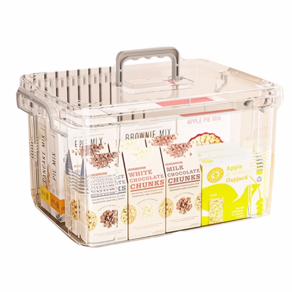 Cutie De Depozitare, Flippy, Tip Valiza, pentru Alimente, Jucarii, Accesorii, Transparenta, Marime S, 24x17x13.5 cm - imagine 1