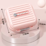 Cutie de Depozitare pentru Pastile, Flippy, Cutie de depozitare Medicamente, Cutie de depozitare Vitamine, Suplimente, pentru Fete, din Plastic cu indice zi, Roz - imagine 3