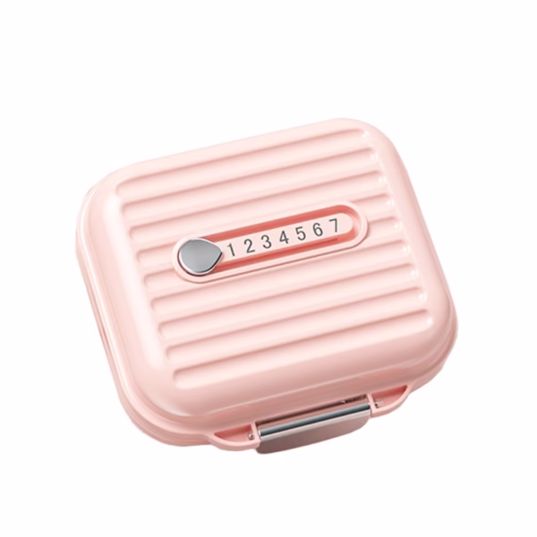 Cutie de Depozitare pentru Pastile, Flippy, Cutie de depozitare Medicamente, Cutie de depozitare Vitamine, Suplimente, pentru Fete, din Plastic cu indice zi, Roz - imagine 1