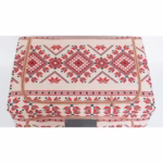 Cutie de Depozitare Pliabila, Flippy,100 L din Bumbac si In, 60X42X40 cm, Fereastra Frontala, 2 Usi de Acces cu Fermoar Bidirectional, Cadru Metalic, Suport Baza Stabil din Plastic, Motiv Traditional Model 2 - imagine 2