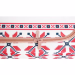 Cutie de Depozitare Pliabila, Flippy,100 L din Bumbac si In, 60X42X40 cm, Fereastra Frontala, 2 Usi de Acces cu Fermoar Bidirectional, Cadru Metalic, Suport Baza Stabil din Plastic, Motiv Traditional Model 2 - imagine 4