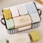Cutie de Depozitare Pliabila, Flippy, 60x40x30 cm, 75 L, Fereastra Frontala, cu Fermoar Bidirectional, Suport Baza Stabil, Imprimeu in Carouri, Alb/Negru - imagine 6