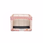 Cutie de Depozitare Pliabila, Flippy, 66 L din Bumbac si In, 52 x 42 x 39 cm, Fereastra Frontala, 2 Usi de Acces cu Fermoar Bidirectional, Cadru Metalic, Suport Baza Stabil din Plastic, Motiv Traditional Model 6 - imagine 6