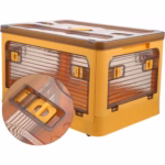 Cutie de depozitare pliabila, Flippy, Cu capac, 29 L, Plastic, 40.5x29x24.5 cm, Portocaliu - imagine 4