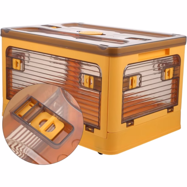 Cutie de depozitare pliabila, Flippy, Cu capac, 29 L, Plastic, 40.5x29x24.5 cm, Portocaliu - imagine 4