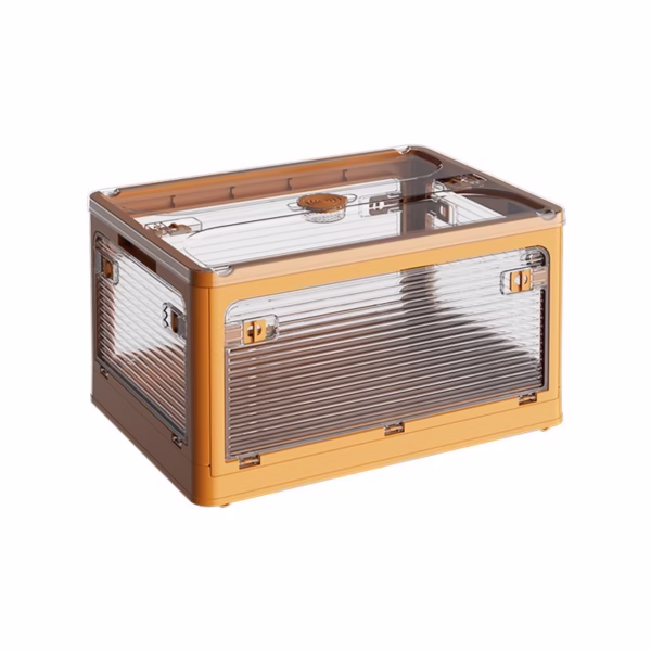 Cutie de depozitare pliabila, Flippy, Cu capac, 40 L, Plastic, 47x35x24.5 cm, Portocaliu - imagine 7