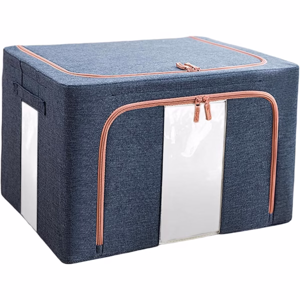 cutie-de-depozitare-pliabila-flippy-cu-fermoar-100-l-textil-60x42x40-cm-bleumarin-cu-doua-ferestre-main-65378752af077 Cutie de Depozitare Pliabila, Flippy, Cu Fermoar, 100 L, Textil, 60x42x40 cm, Cadru Metalic, Suport Baza Stabil din Plastic, Albastru Marin cu Doua Ferestre - imagine 1