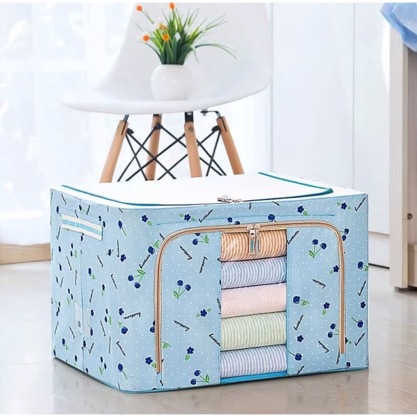 cutie-de-depozitare-pliabila-flippy-cu-fermoar-24-l-textil-40x30x20-cm-albastru-deschis-cadru-metali-main-65e6fc48c18b2 Cutie de Depozitare Pliabila, Flippy, 24 L, Panza Oxford, 40x30x20 cm, Fereastra Frontala, 2 Usi de Acces cu Fermoar Bidirectional, Cadru Metalic, Suport Baza Stabil din Plastic, Imprimeu cirese, Albastru - imagine 1