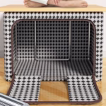 Cutie de Depozitare Pliabila, Flippy, Cu fermoar, 66 L, Textile, 50x40x33 cm, Design Zebra - imagine 2