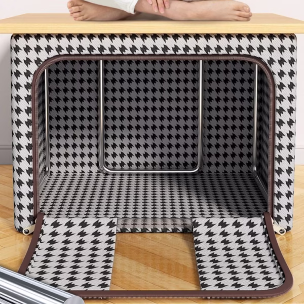 Cutie de Depozitare Pliabila, Flippy, Cu fermoar, 66 L, Textile, 50x40x33 cm, Design Zebra - imagine 2