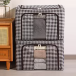 Cutie de Depozitare Pliabila, Flippy, Cu fermoar, 66 L, Textile, 50x40x33 cm, Design Zebra - imagine 6