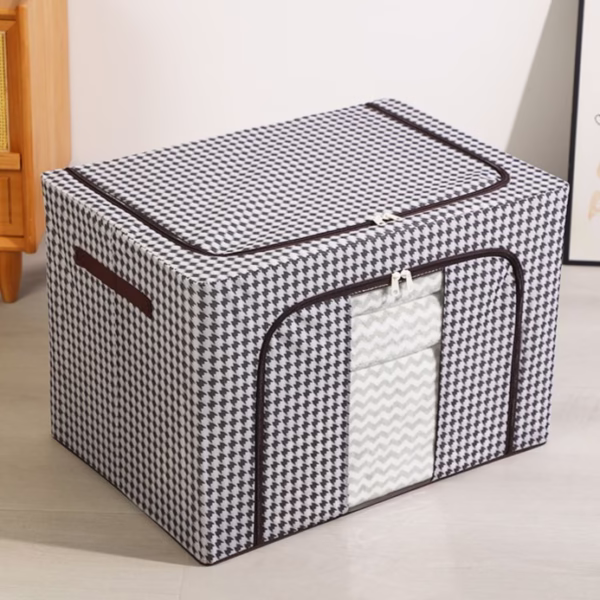 Cutie de Depozitare Pliabila, Flippy, Cu fermoar, 66 L, Textile, 50x40x33 cm, Design Zebra - imagine 7