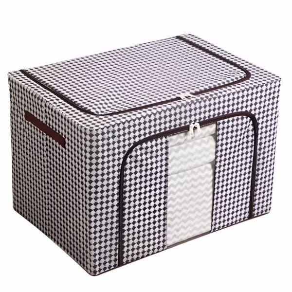 Cutie de Depozitare Pliabila, Flippy, Cu fermoar, 66 L, Textile, 50x40x33 cm, Design Zebra - imagine 1