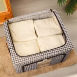 Cutie de Depozitare Pliabila, Flippy, Cu fermoar Bidirectional, 24 L, Textil, 40x30x20 cm, Cadru Metalic, o Fereastra, Suport Baza Stabil din Plastic, Design Zebra, Alb Negru - imagine 7