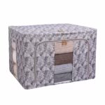Cutie Depozitare, Flippy, 66L, din Material Textil, 50 x 40 x 33 cm, pentru Haine si Lenjerii, Model Bambus, Negru
