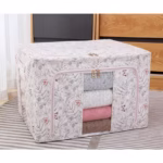 Cutie Depozitare, Flippy, 66L, din Material Textil, 50 x 40 x 33 cm, pentru Haine si Lenjerii, Model Fluturasi, Roz - imagine 5