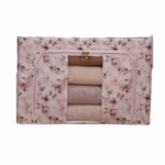 Cutie Depozitare, Flippy, 66L, din Material Textil, 50 x 40 x 33 cm, pentru Haine si Lenjerii, Model Fluturasi, Roz/Gri